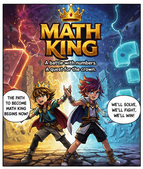 Math King — two heroes begin their quest for the crown